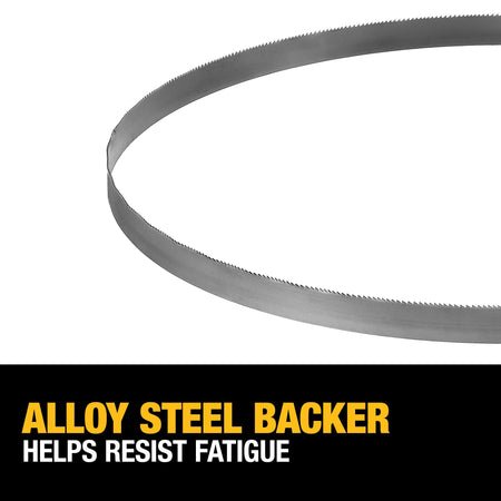 DEWALT DW3986C Portable Band Saw Blade, 32-7/8-Inch, .020-Inch, 14/18 Tpi, 3-Pack - feature callout