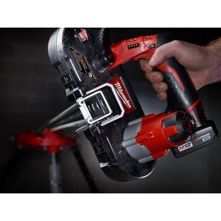 Milwaukee 2429-20 M12™ Cordless Sub-Compact Band Saw - in use