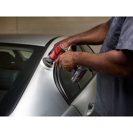Milwaukee 2438-22X M12™ 12 Volt Lithium-Ion Cordless Variable Speed Polisher/Sander XC/Compact Battery Kit - in use