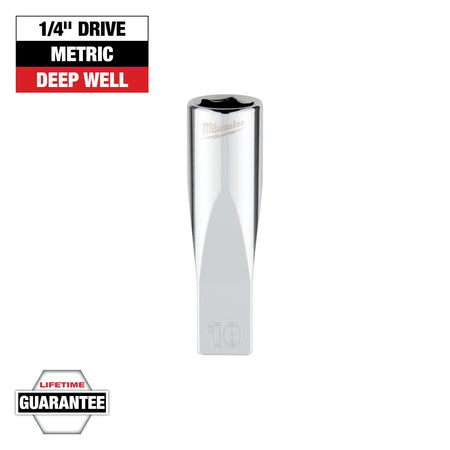 Milwaukee 45-34-9048 1/4 in. Drive 10mm Metric 6-Point Deep Socket - feature callout