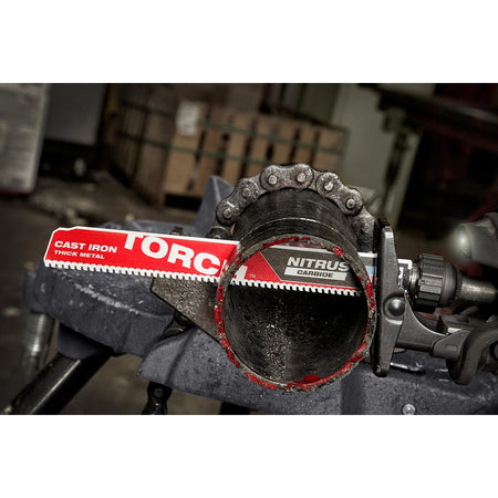 Milwaukee 48-00-5262 9" 7TPI The TORCH™ for CAST IRON with NITRUS CARBIDE™ 1PK - in use
