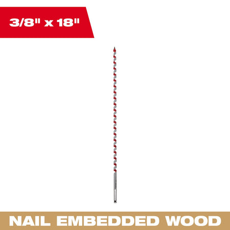 Milwaukee 48-13-5500 3/8 in. x 18 in. Ship Auger Bit - feature callout