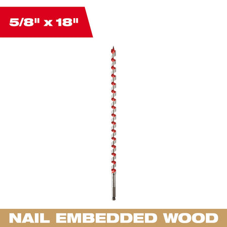 Milwaukee 48-13-5620 5/8 in. x 18 in. Ship Auger Bit - feature callout