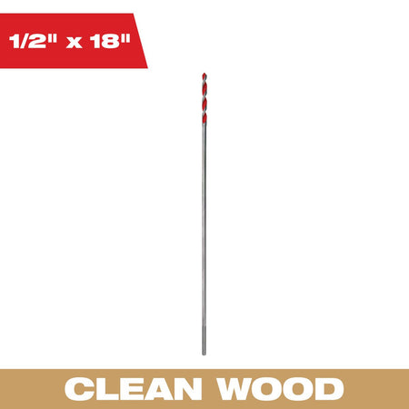 Milwaukee 48-13-7249 1/2" x 18" Bellhanger Bit - feature callout