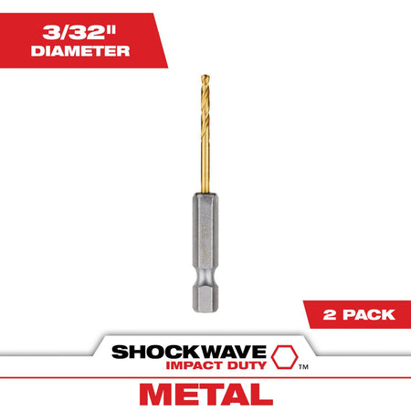 Milwaukee 48-89-4603 3/32 in. Titanium SHOCKWAVE™ Drill Bit - feature callout