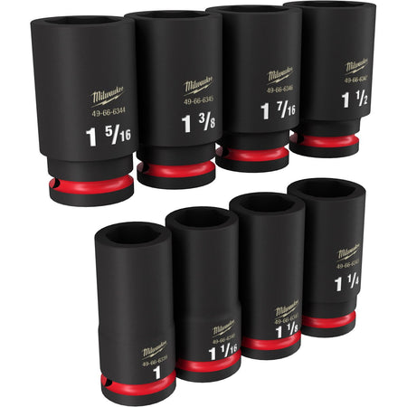 Milwaukee 49-66-7018 8PC SHOCKWAVE Impact Duty™ 3/4" Drive SAE Deep 6 Point Socket Set - product view