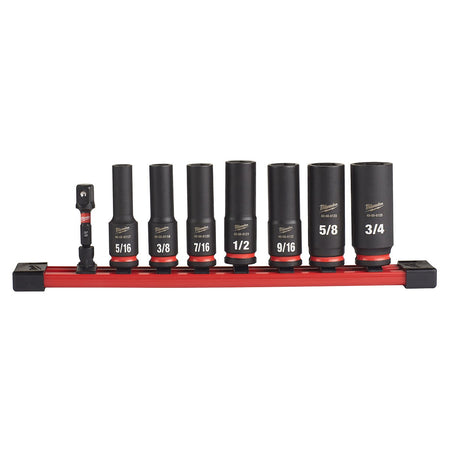 Milwaukee 49-66-7024 8PC SHOCKWAVE Impact Duty™ 3/8" Drive SAE Deep 6 Point Socket Set - product view