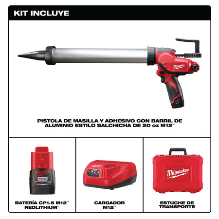 Milwaukee 2442-21 - M12™ Sausage Caulk Gun Kit