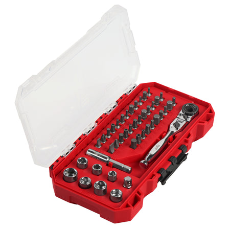 44pc. 1/4” Hex Drive Mini Flex Head Ratchet & Bit Set