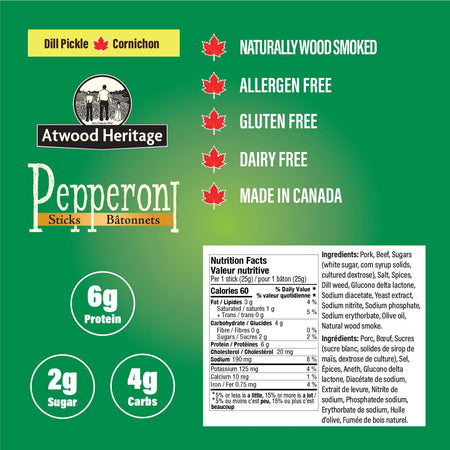 ATWOOD HERITAGE ATW-45003 - 8pk Dill Pickle Pepperoni Sticks