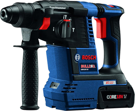 BOSCH GBH18V-26K24 -18V BRUSHLESS BULLDOG 1'' SDS PLUS ROTARY HAMMER KIT - Wise Line Tools