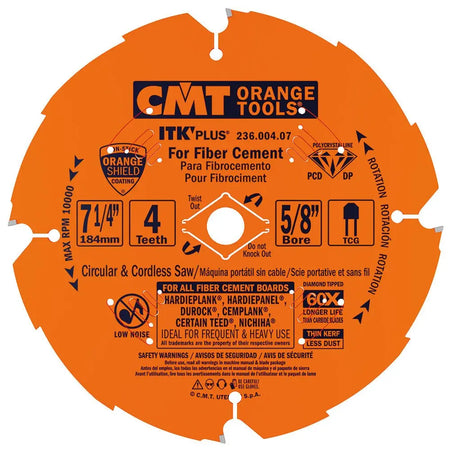CMT 236.004.07 - 7-1/4" (Diamond) Fiber Cement Blade - Wise Line Tools
