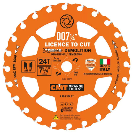 CMT 286.324.07-X10 - 7-1/4" Etreme Demolition Blade (10pk) - Wise Line Tools