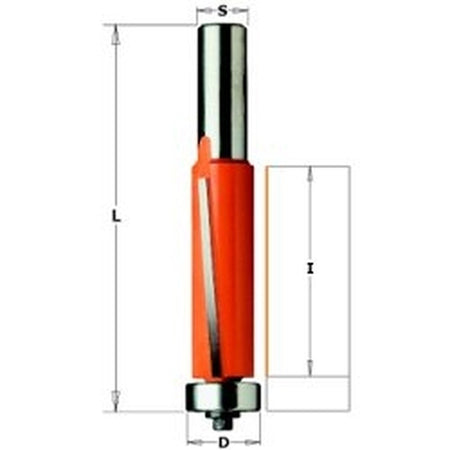 CMT 806.191.11 SUPER-DUTY FLUSH TRIM BIT, 1-INCH CUTTING LENGTH, 1/4-INCH SHANK - Wise Line Tools