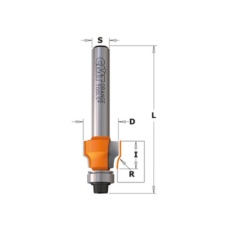 CMT 807.004.11 FILE-FREE FLUSH TRIM BIT FOR LAMINATES, 1/64-INCH RADIUS, 1/2-INCH SHANK - Wise Line Tools