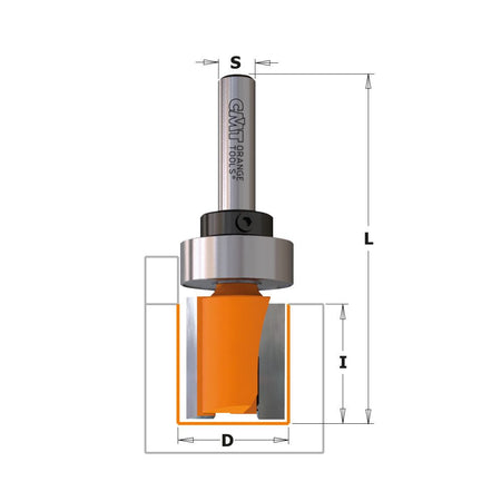 CMT 811.690.11B PATTERN BIT WITH BEARING, 1/2-INCH SHANK, 3/4-INCH DIAMETER - Wise Line Tools