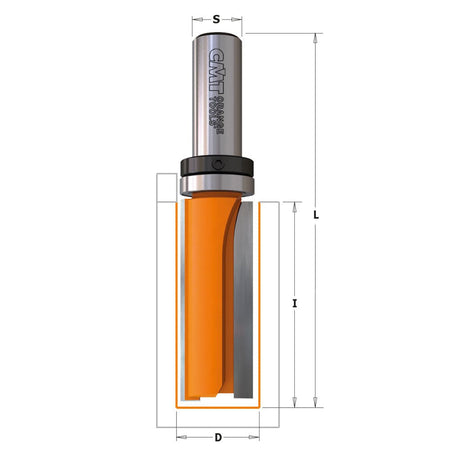CMT 812.127.11B PATTERN BIT WITH BEARING, 1/4-INCH SHANK, 1/2-INCH DIAMETER - Wise Line Tools