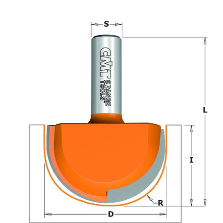 CMT 814.990.11 - Round Nose Router Bit - Wise Line Tools