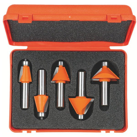 CMT 836.501.11 - 5 PC CHAMFER ROUTER BIT SET - Wise Line Tools