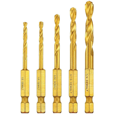 DEWALT DD5155-Impact Ready Titanium Nitride Coated Drill Bit Set, 5Pc - Wise Line Tools