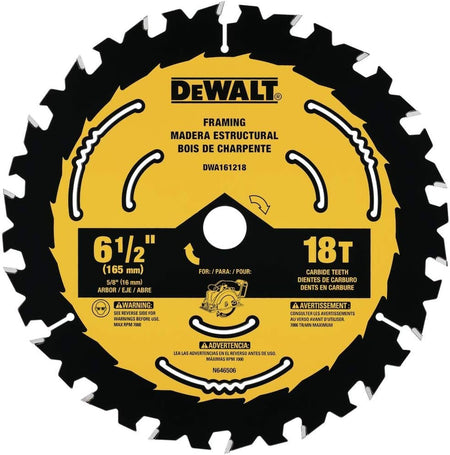 DEWALT DWA161218-6-1/2-Inch 18-Tooth Circular Saw Blade - Wise Line Tools