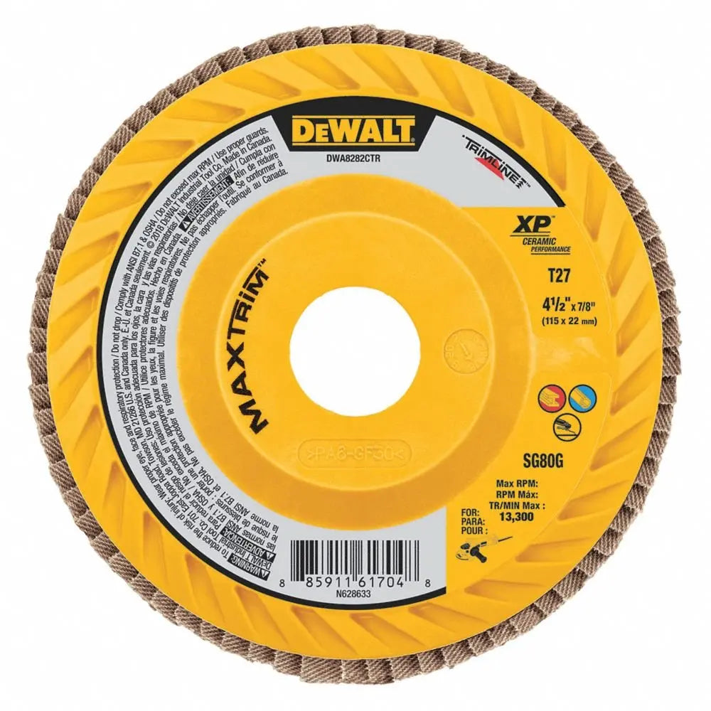DEWALT DWA8282CTR 4 1 2 X 7 8 80G T27 Xp Ceramic Trim Flap Wise Line dewalt-dwa8282ctr-4-1-2-x-7-8-80g-t27-xp-ceramic-trim-flap-wise-line