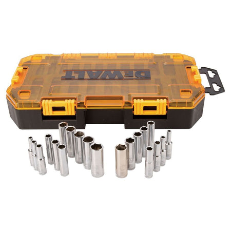 DEWALT DWMT73811-Deep Socket Set, 20-Piece, 1/4" Drive Metric/SAE - Wise Line Tools