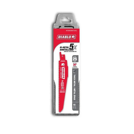 DIABLO DS0608BFD25C - 6" 8/10TPI Bi-Metal Recip Blade for Thick Metal (25pk) DIABLO