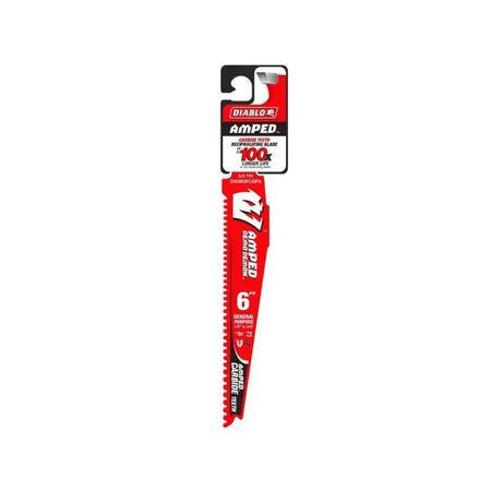 DIABLO DS0609CGPA - 6" 6/9TPI AMPED Carbide Demo Demon Recip Blade for Gernal Purpose DIABLO