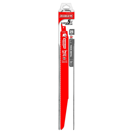DIABLO DS1208BFD25C - 12" 8/10TPI Bi-Metal Recip Blade for Thick Metal (25pk) DIABLO