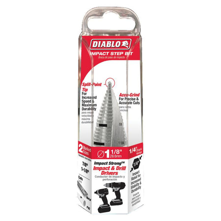 DIABLO DSD1125S17 - 7/8 in. ‑ 1‑1/8 in. Impact Step Drill Bit - Wise Line Tools