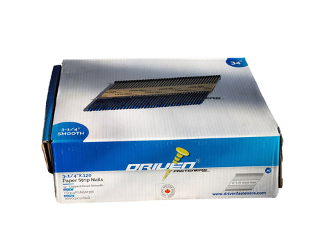 DRIVEN FASTENERS FDS314 - 3-1/4'' Smooth Taper Strip Nails 3000/Box - Wise Line Tools