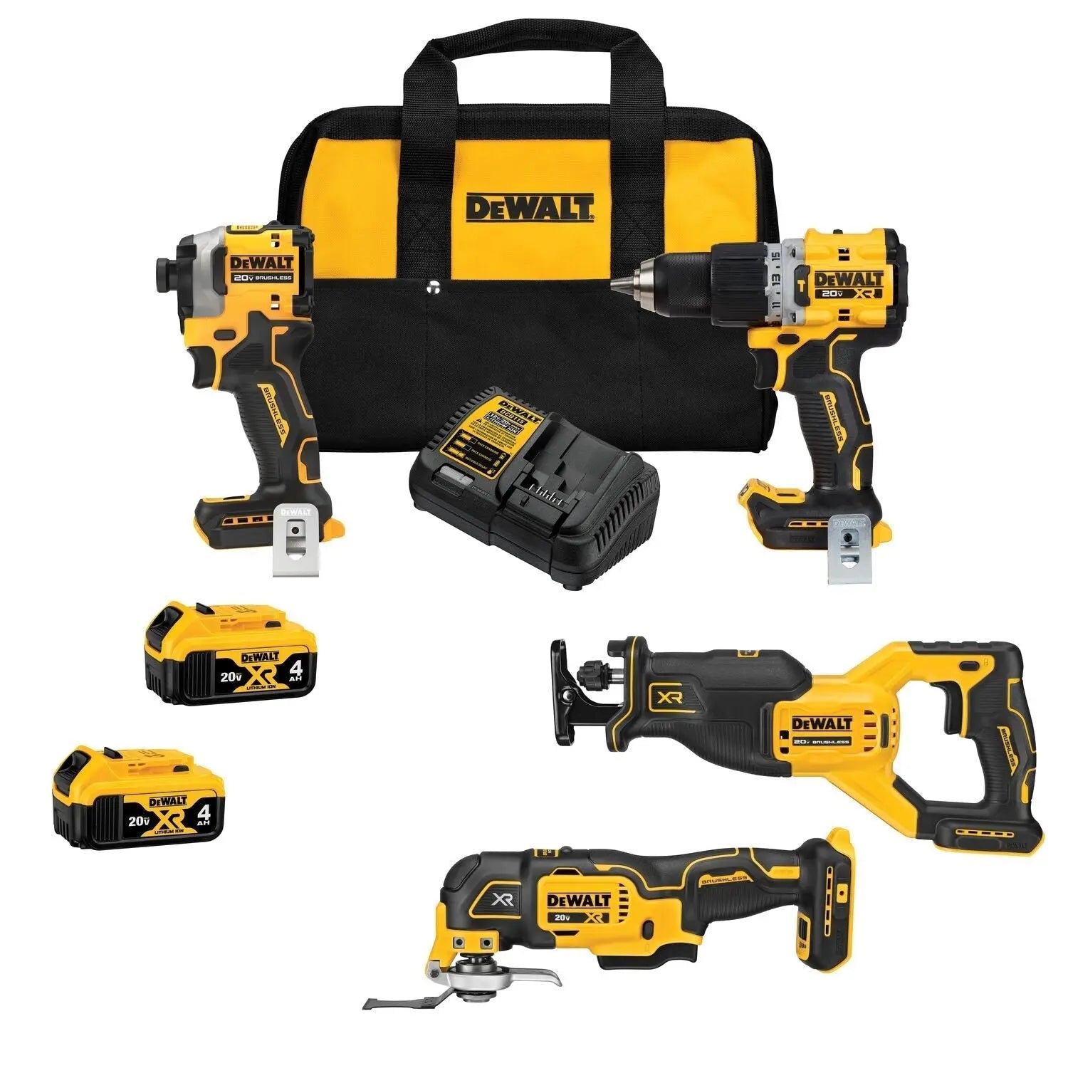 Dewalt DCK4050M2 20V MAX* Brushless 4-Tool Combo Kit with (2) 4Ah