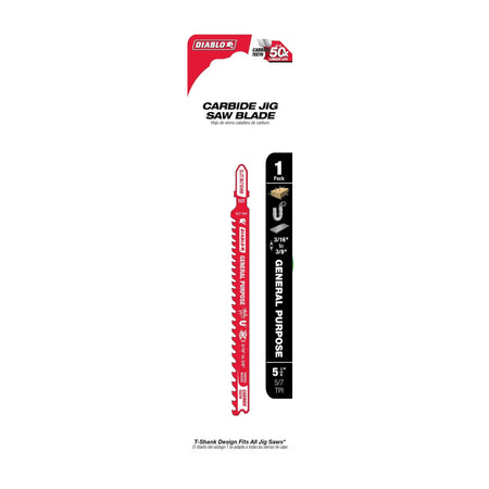Diablo DJT367XHM - 5-1/4 in. 5/7 TPI Carbide T-Shank Jig Saw Blade for General Purpose Applications DIABLO