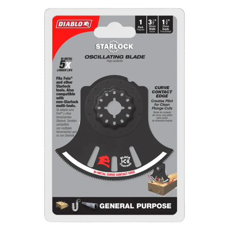 Diablo DOS350RBGP- 3-1/2 in. Starlock Bi-Metal Oscillating Blade for General Purpose Cuts - Wise Line Tools
