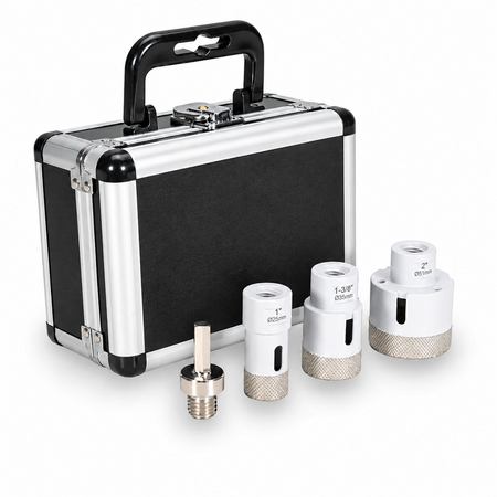 Marshalltown MAR-DTTLTC - 1", 1-3/8", 2" Dry/Wet Diamond Hole Saw Plumbing Kit with Drill Adapter
