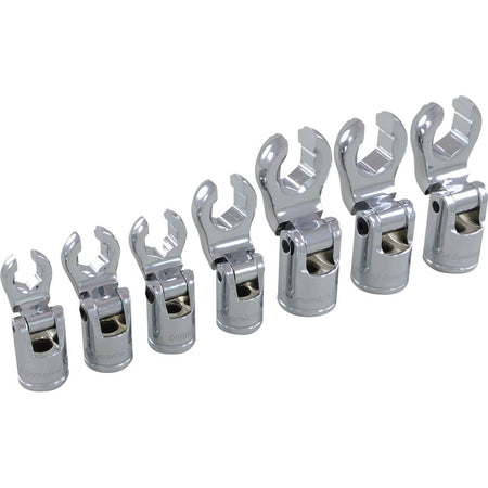 Dynamic D010029 - 7 PIECE SAE FLEX HEAD CROW FOOT SOCKET SET - Wise Line Tools