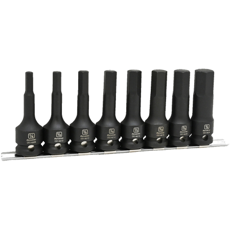 Dynamic D018102 - 8 PC 1/2'' DRIVE SAE HEX BIT IMPACT SOCKET SET - Wise Line Tools
