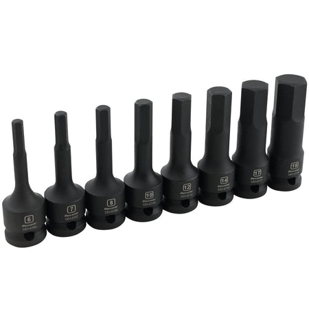 Dynamic D018103 - 8 PIECE METRIC HEX BIT IMPACT SOCKET SET 1/2'' - Wise Line Tools