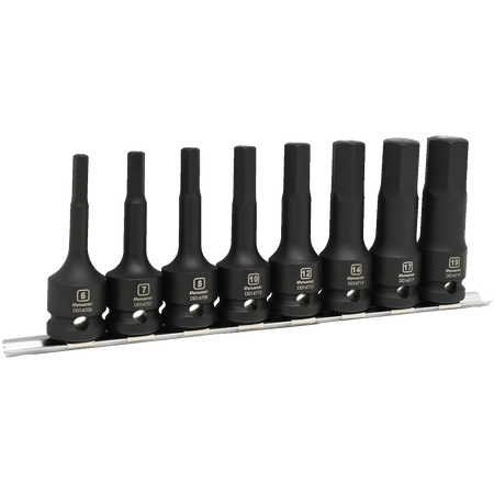 Dynamic D018103 - 8 PIECE METRIC HEX BIT IMPACT SOCKET SET 1/2'' - Wise Line Tools