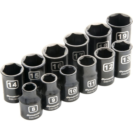 Dynamic GT-D010022 - 12 PIECE 6 POINT STANDARD METRIC IMPACT SOCKET SET - Wise Line Tools