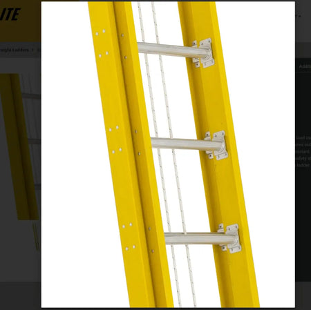 FEATHERLITE LADDERS 9224D - 24' FIBERGLASS EXTENSION LADDER, TYPE 1AA, 375 LB LOAD Featherlite