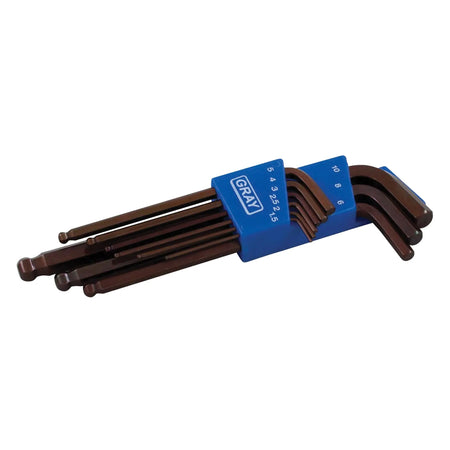 Gray Tools GT-68909 - HEX KEY SET BALL LONG ARM GRAY