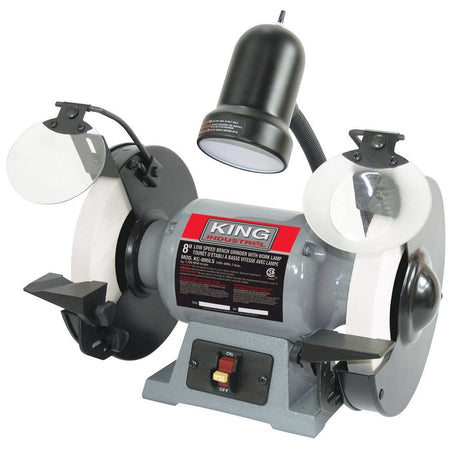 KING KC-895LS - 8" LOW SPEED BENCH GRINDER WITH LIGHT - Wise Line Tools