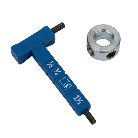 Kreg KPHA330- Easy-Set Stop Collar & Material Thickness Gauge/Hex Wrench Kit - Wise Line Tools
