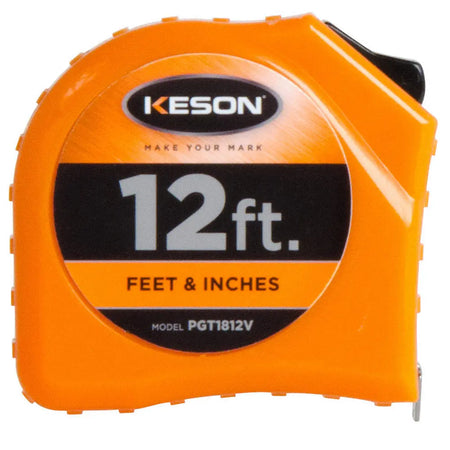 KESON PGT1812V - Tape Measure, 5-8 In x 12 ft, Orange
