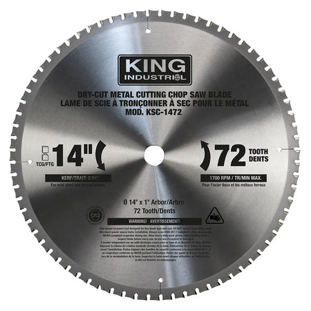 King KSC-1472 - 14" 72-Tooth Metal Cutting Chop Saw Blade DIABLO