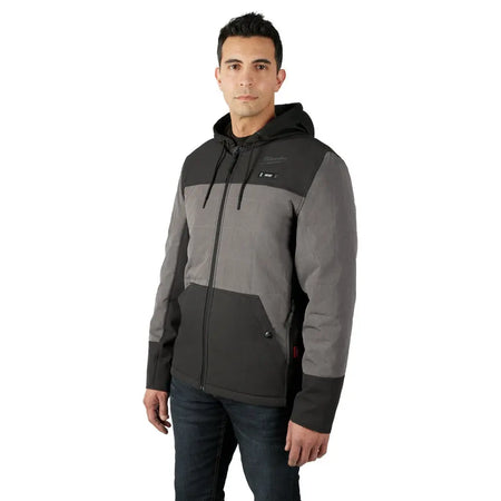 Milwaukee 205G-21M - M12™ Heated AXIS™ Hooded Jacket Kit Gray Medium - Wise Line Tools