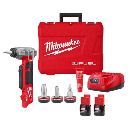 Milwaukee 2532-22 - M12 FUEL™ ProPEX® Expander Kit w/ 1/2"-1" RAPID SEAL™ ProPEX® Expander Heads - Wise Line Tools