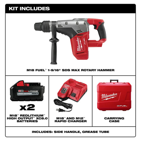 Milwaukee 2717-22HD - M18 FUEL™ 1-9/16" SDS Max Hammer Drill Kit - Wise Line Tools